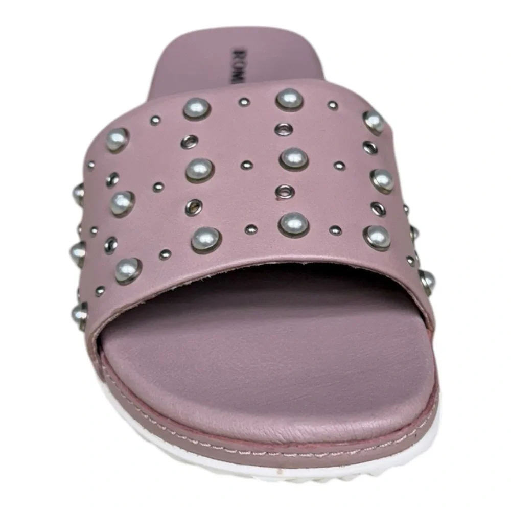 Romika Josef Seibel Florenz Studded Sandals Pink Pearl Slide EU 37/ 6.5-7.0 - Picture 7 of 12